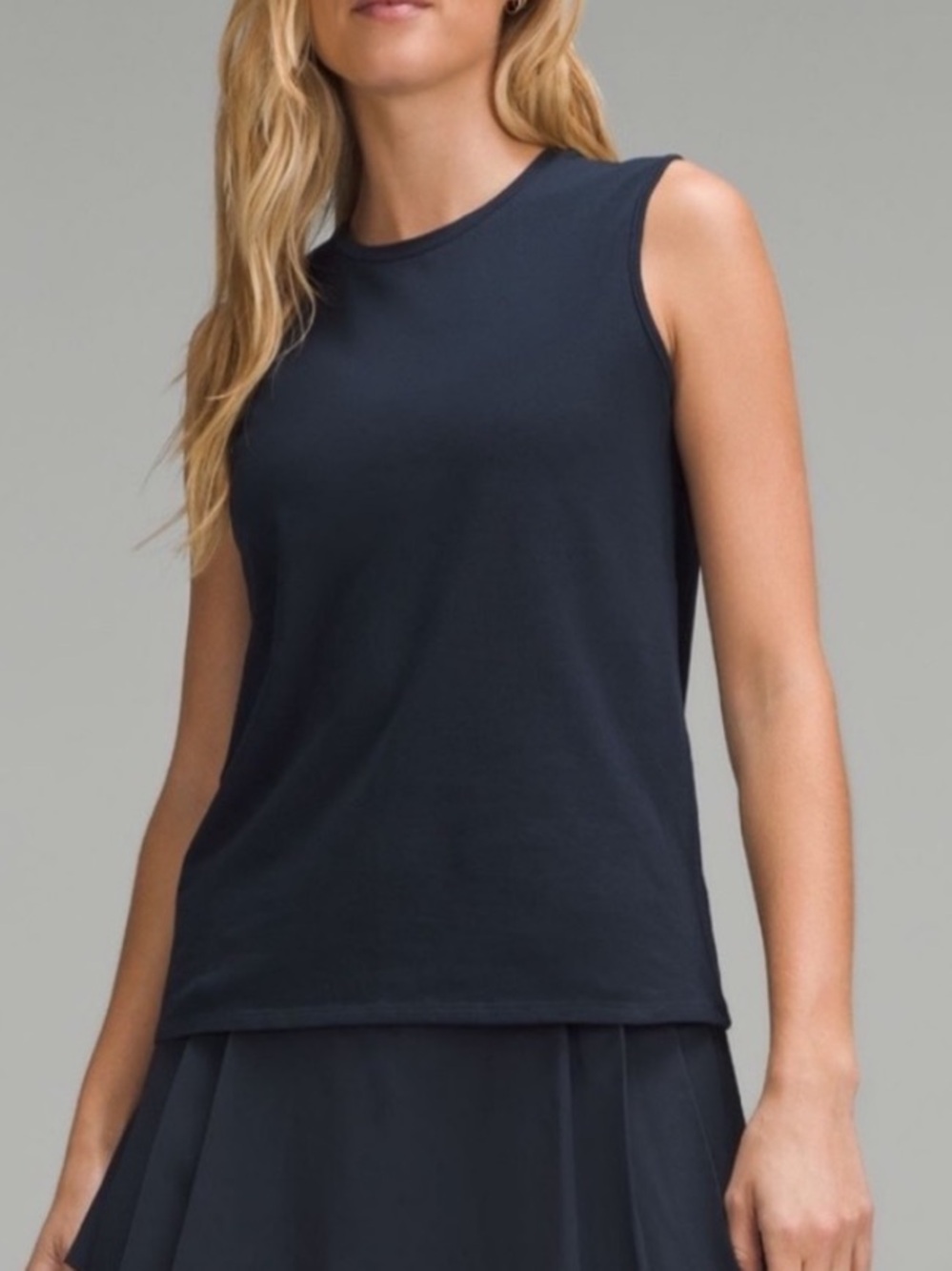 NEW Lululemon Organic Cotton Crewneck Tank Top True Navy Size Small